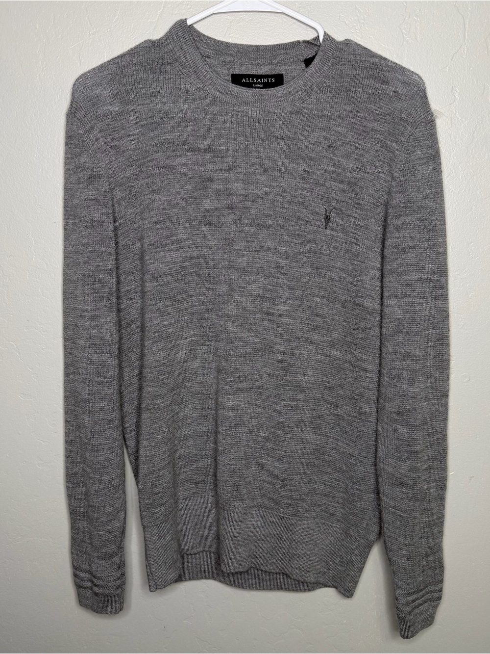 AllSaints Men's Ivar Merino Wool Sweater Sz Large (FLAW)